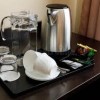 Electric kettle with tea/coffee setup